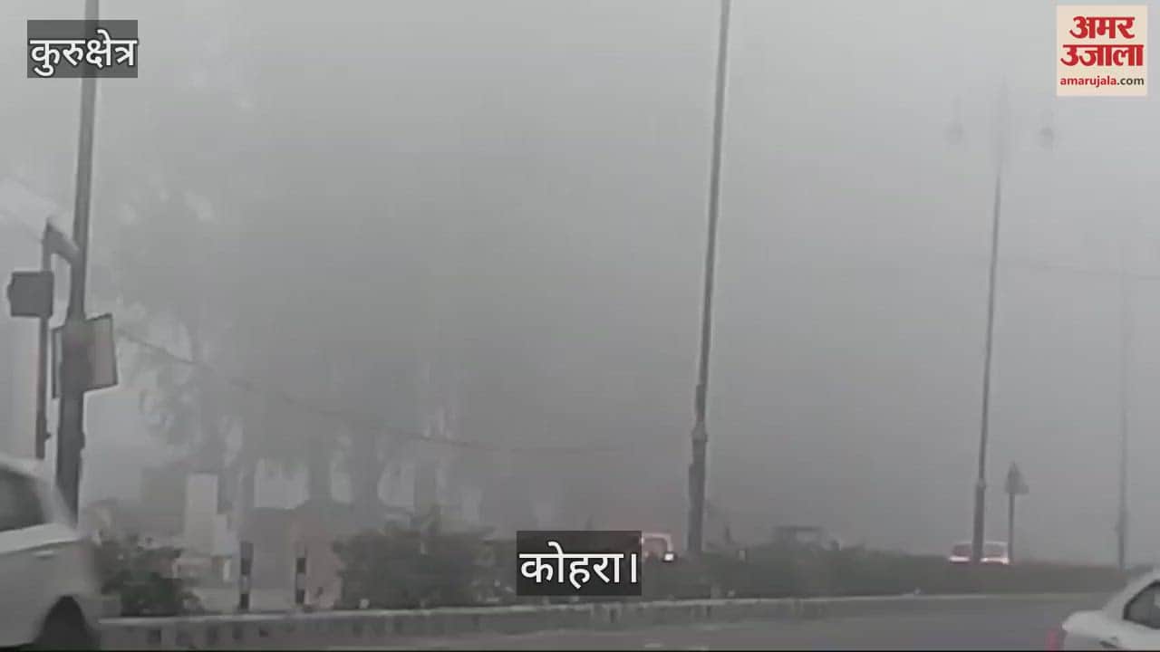 VIDEO : कुरुक्षेत्र में घना कोहरा, दृश्यता 20 मीटर तक सीमित; ठंड बढ़ी