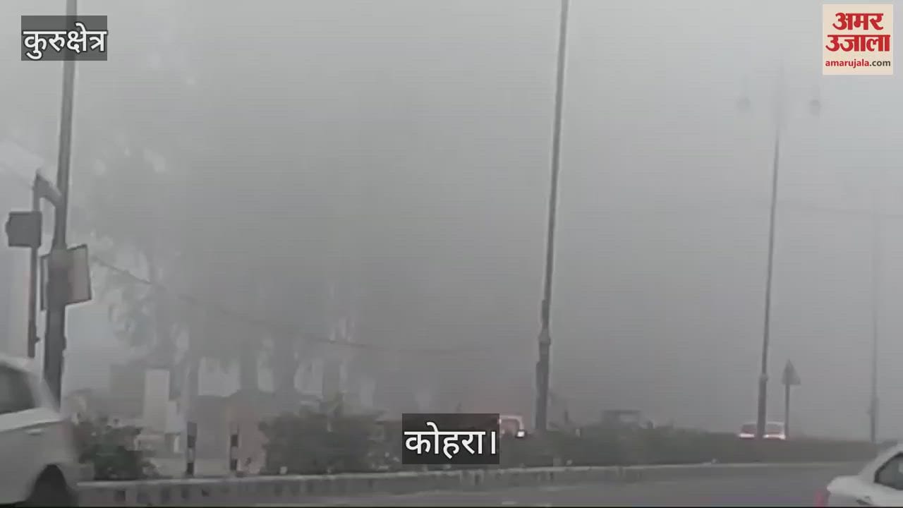 VIDEO : कुरुक्षेत्र में घना कोहरा, दृश्यता 20 मीटर तक सीमित; ठंड बढ़ी