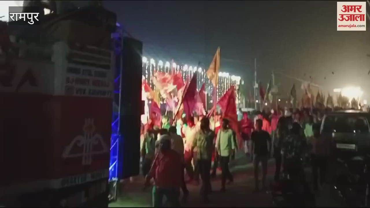 VIDEO : Nishan Yatra started amidst the chants of Shyam Baba, welcomed by showering flowers