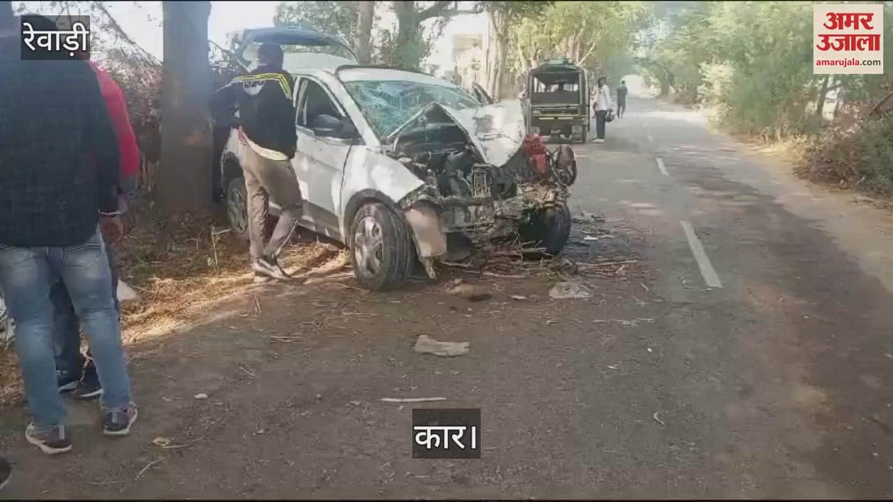 VIDEO : Horrific road accident in Dharsu of Rewari, two killed