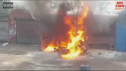 VIDEO : Fire broke out in junk shop in Pathankot