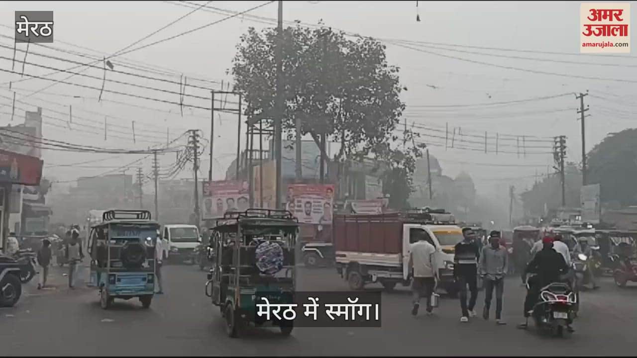 VIDEO : Temperature drops in western UP, fog in Meerut in the morning and smog spreads throughout the day