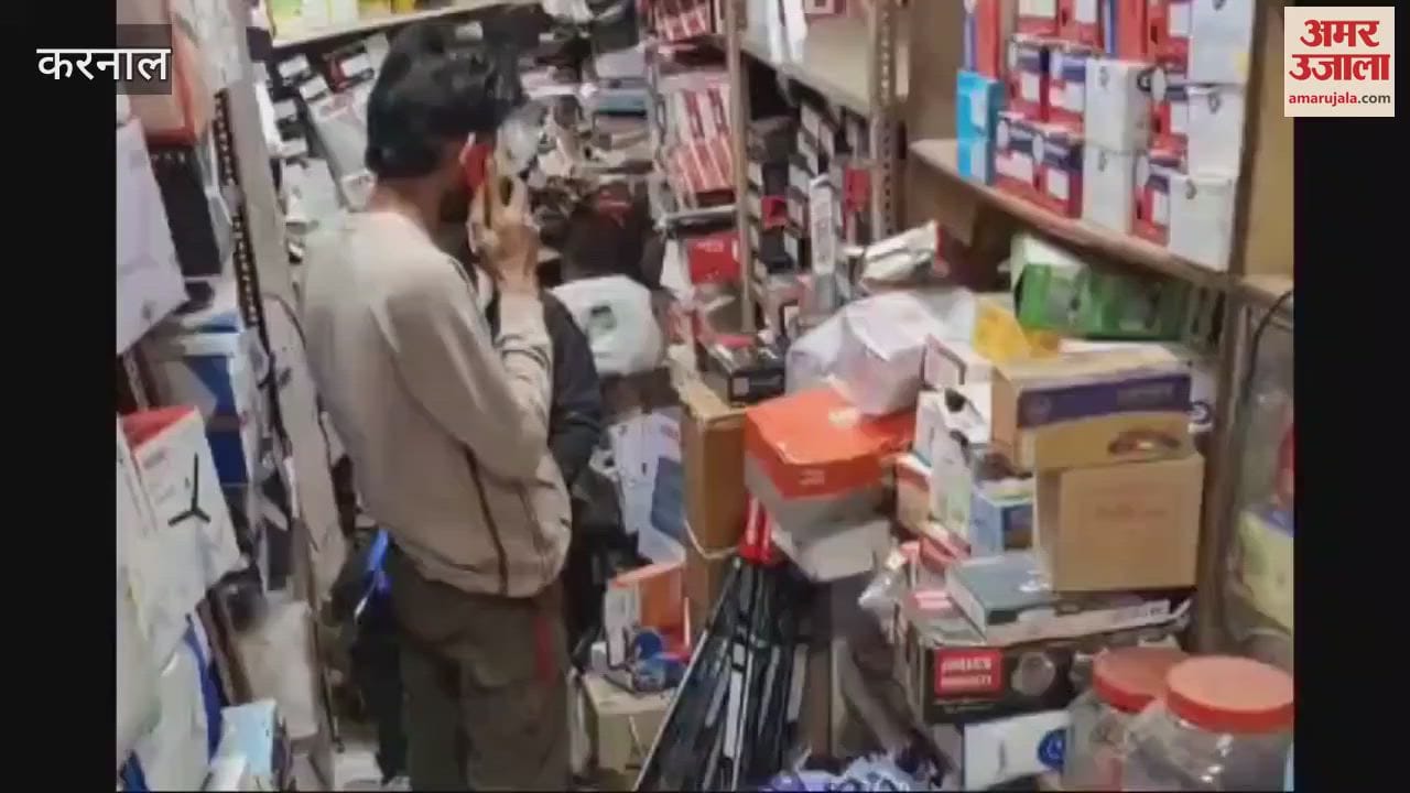 VIDEO : In Karnal, thieves committed crime for the second time in 48 hours, theft in electronics shop