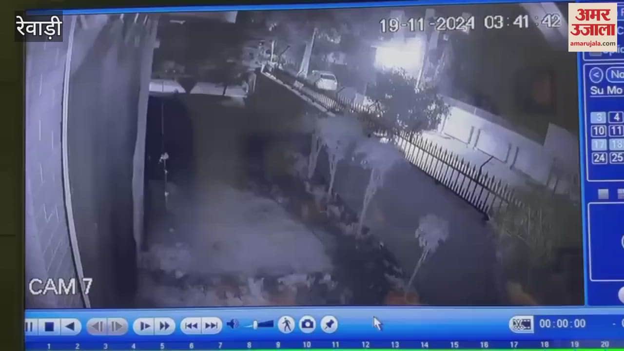 VIDEO : Brezza car parked outside the house in Rewari stolen within 40 seconds, incident captured in CCTV
