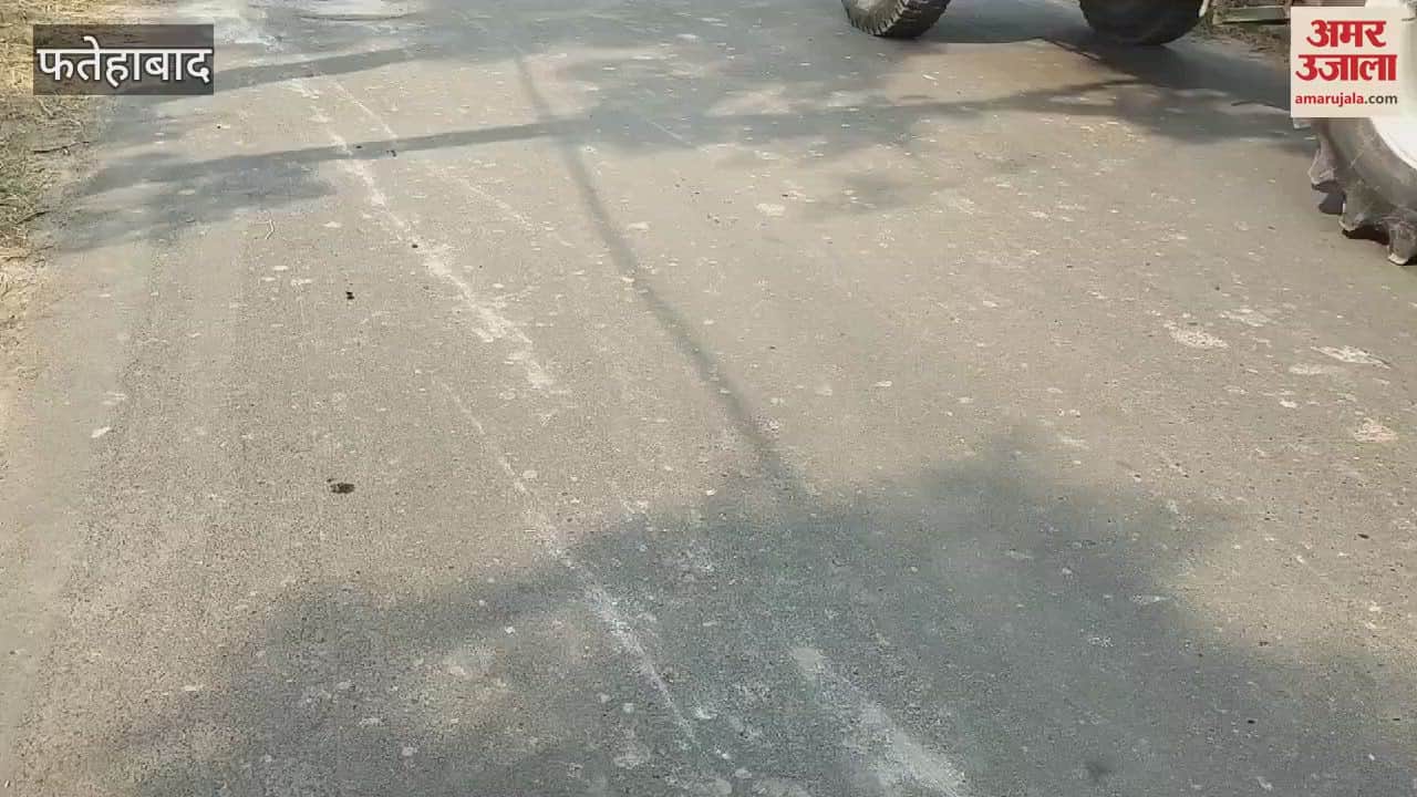 VIDEO : Demand for making white stripe on the road built two months ago in Tohana