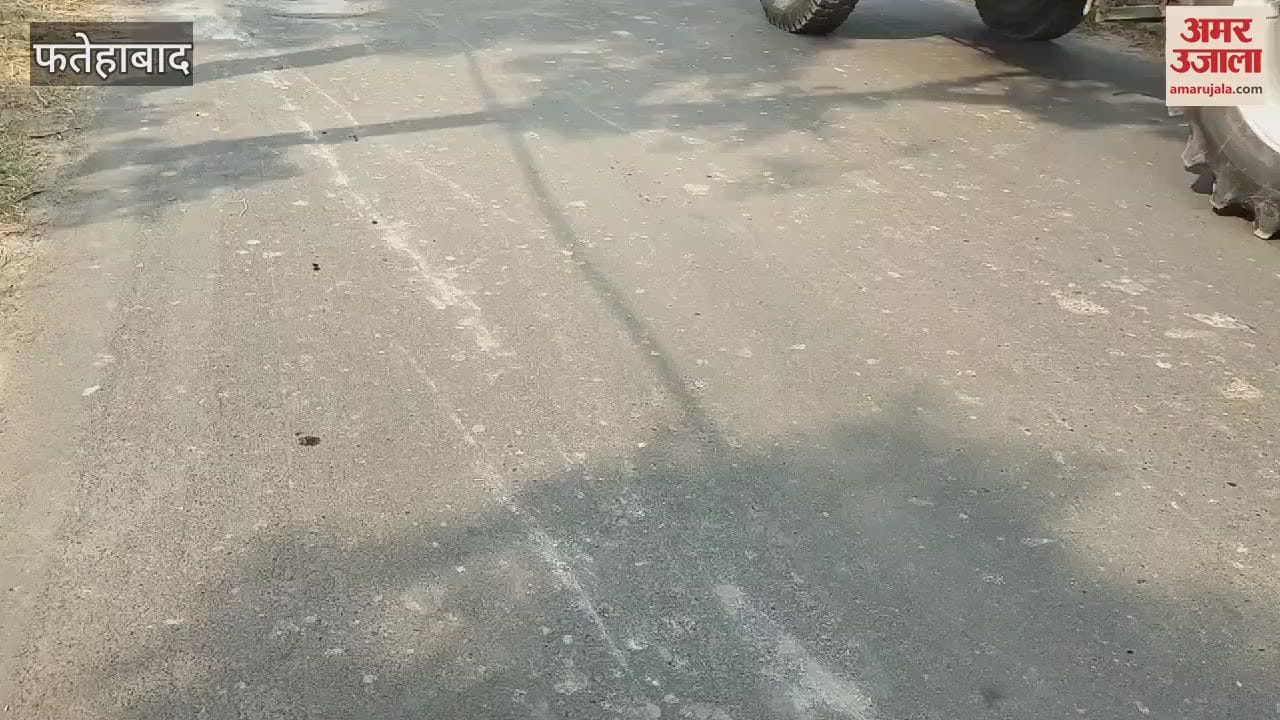 VIDEO : Demand for making white stripe on the road built two months ago in Tohana