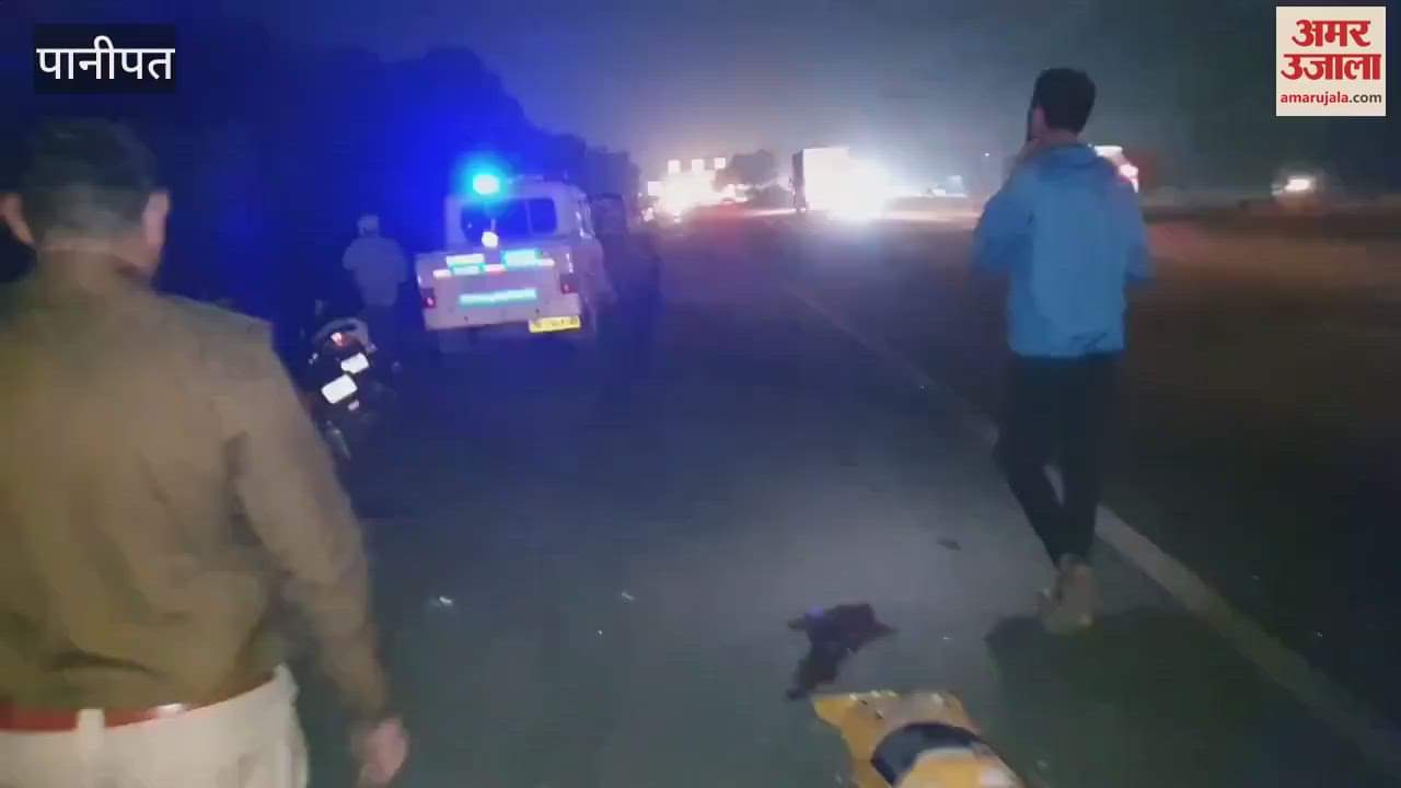 VIDEO : tempo hit truck driver and mechanic who were repairing puncture In Panipat, driver died
