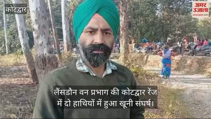 VIDEO : One elephant died in a bloody fight between two elephants in Lansdowne