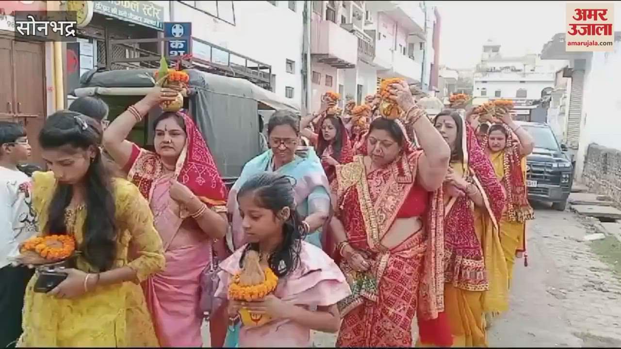 VIDEO : Kalash Yatra place birth anniversary Rani Sati Dadi 56 bhogs offered devotees danced bhajans