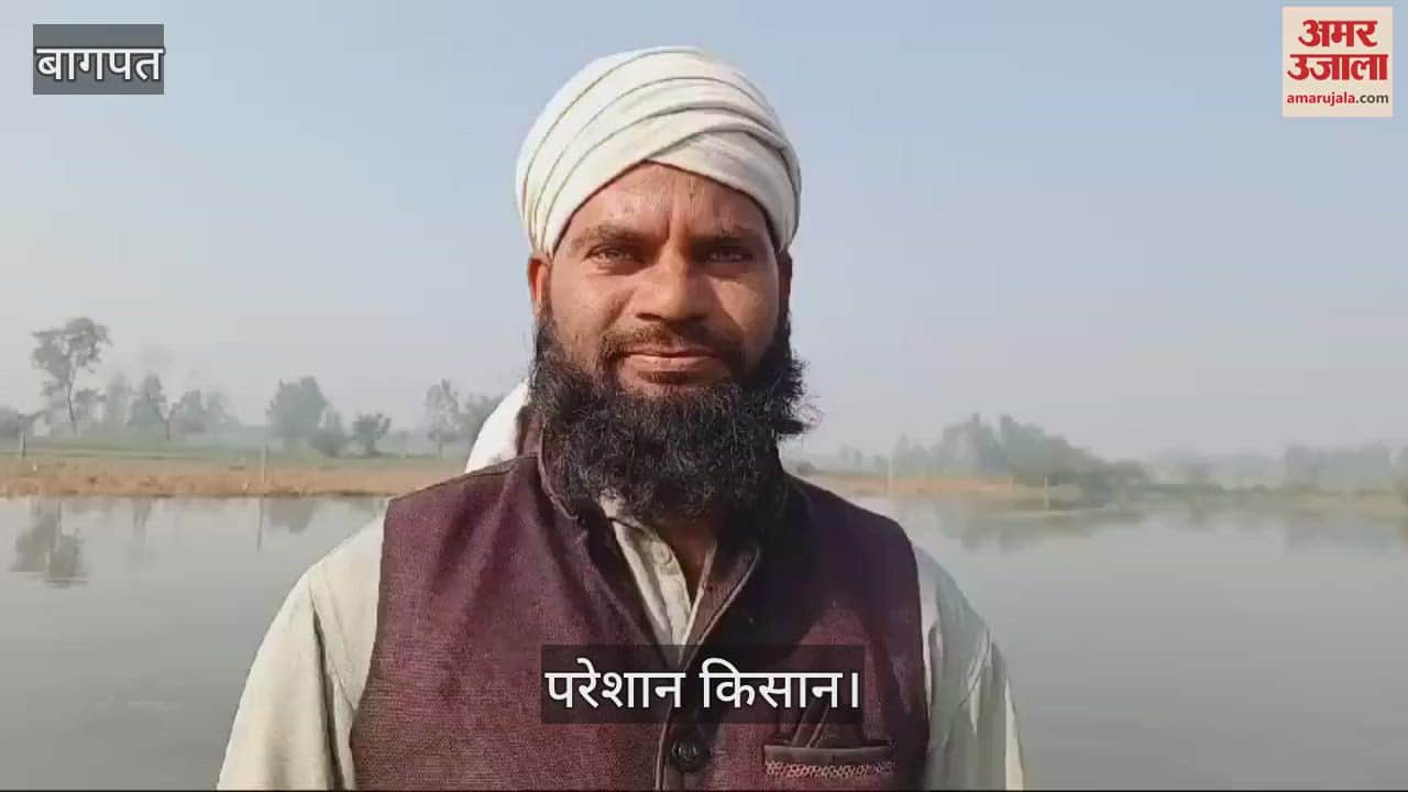 VIDEO : Hindon water fills 150 bigha crop, farmers worried