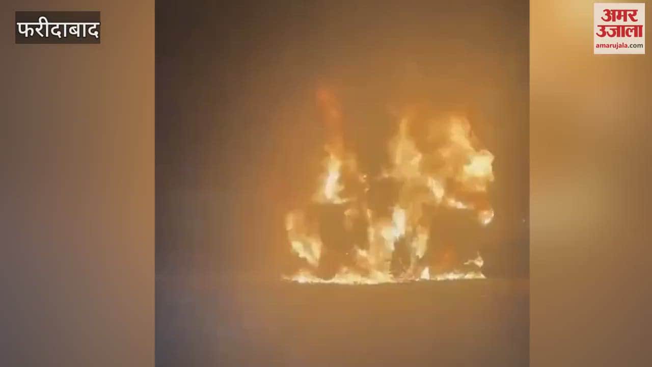 VIDEO : Collision between car and bike, massive fire in the car due to CNG cylinder explosion