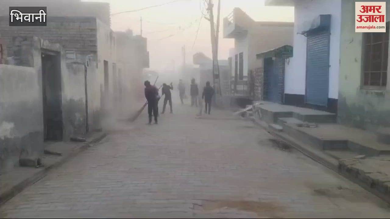 VIDEO : While listening to Bhajans in Bhiwani, youth cleaned entire village