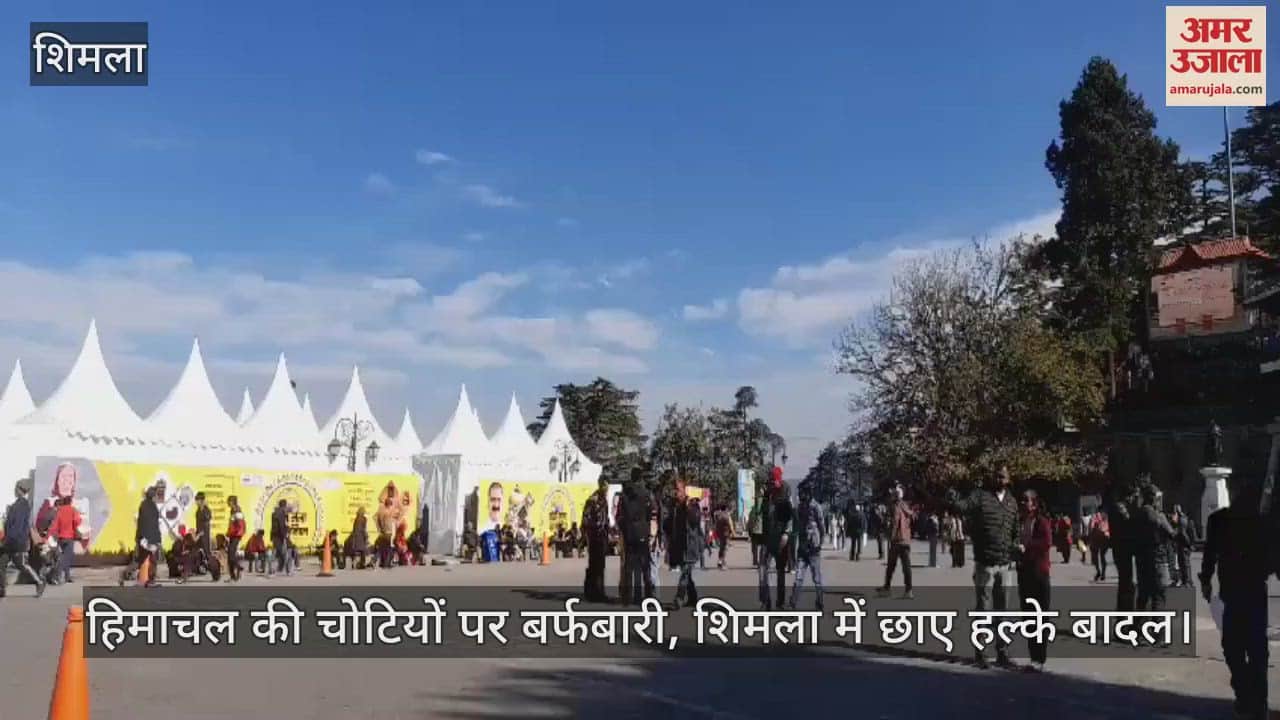 VIDEO : Snowfall on Himachal peaks, light clouds in Shimla