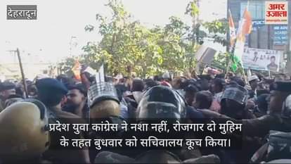 VIDEO : Youth Congress secretariat march today Dehradun no drugs give employment campaign Uttarakhand read All Update