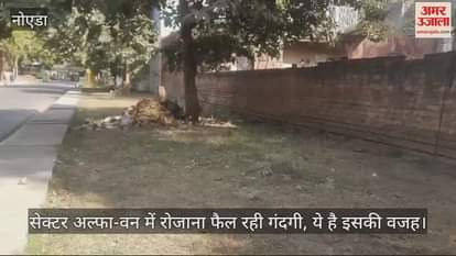 VIDEO : heaps of garbage on roadside keep sector dirty In Greater Noida