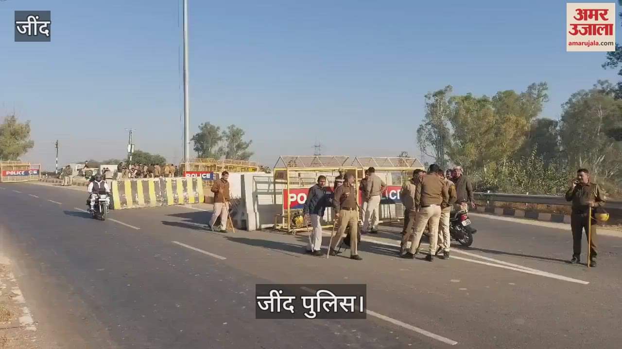 VIDEO : Police blocked the road near Narwana in Jind, made national highway one-way