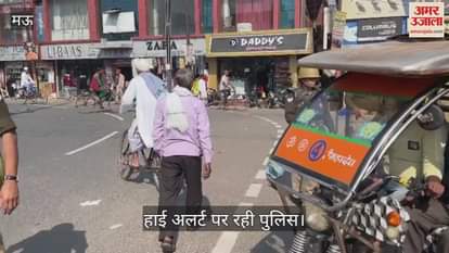 VIDEO : Mau police remained alert regarding anniversary of Babri demolition and Friday prayers