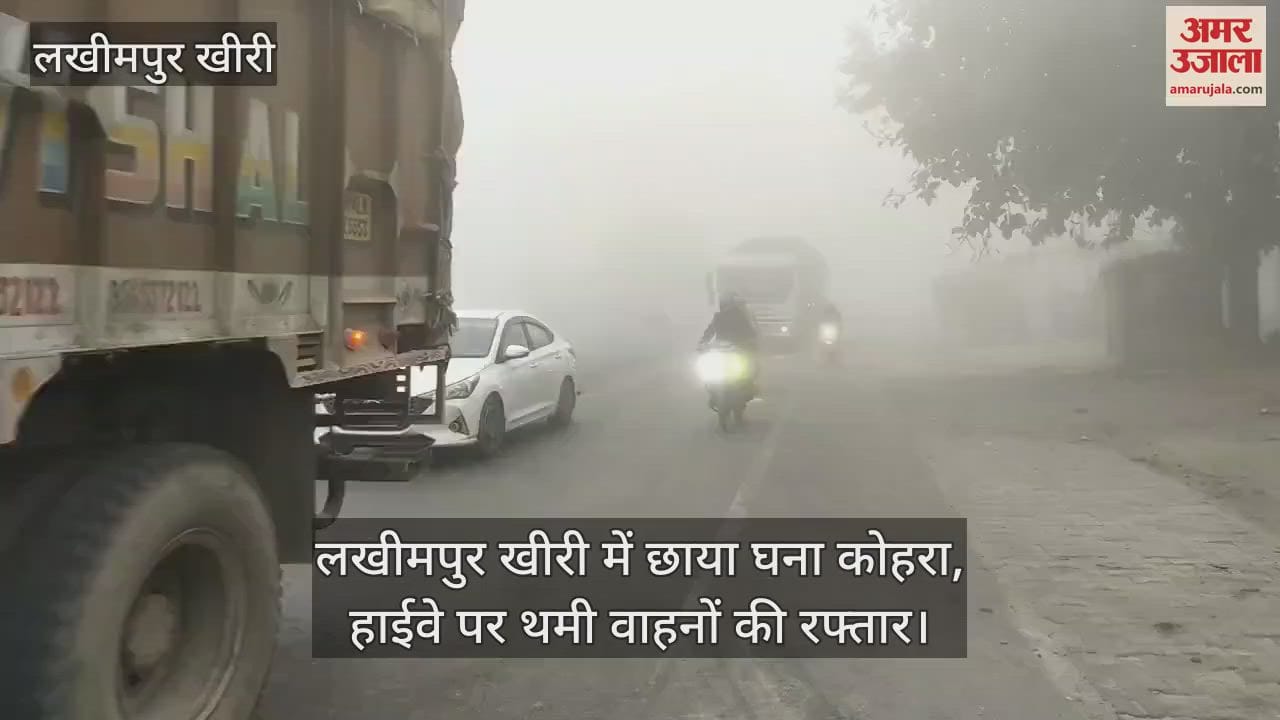 VIDEO : लखीमपुर खीरी में छाया घना कोहरा, हाईवे पर थमी वाहनों की रफ्तार