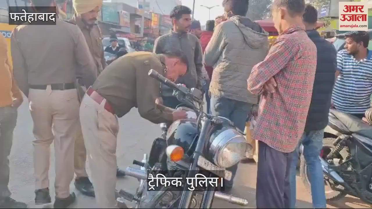 VIDEO : Police tightened its grip on those violating traffic rules in Tohana, Bullet's fine was Rs 22 thousand