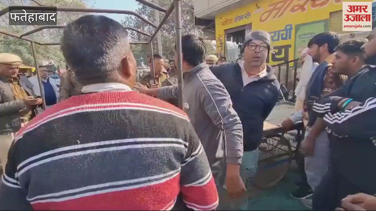 VIDEO : team which reached the vegetable market in Tohana to remove encroachment faced opposition