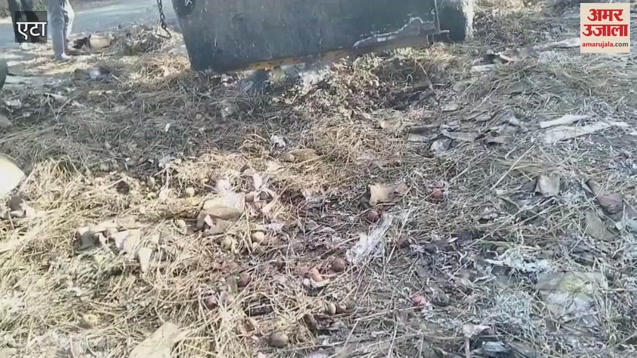 VIDEO : एटा-टूंडला मार्ग पर ट्रक में लगी आग