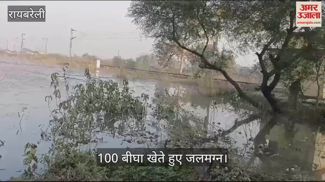 VIDEO : Raebareli: क्षमता से अधिक पानी छोड़े जाने से पटरी कटी, 100 बीघा खेत में जलमग्र