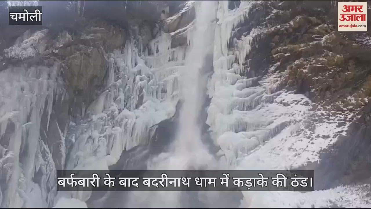 VIDEO : Extreme cold in Badrinath Dham water of Indradhara freezes