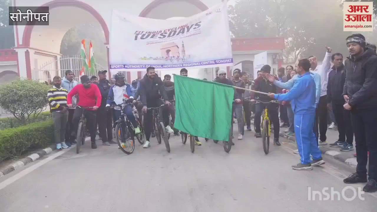 VIDEO : Paralympic gold medalist Sumit Antil gave the message of staying healthy through cyclothon in Sonipat