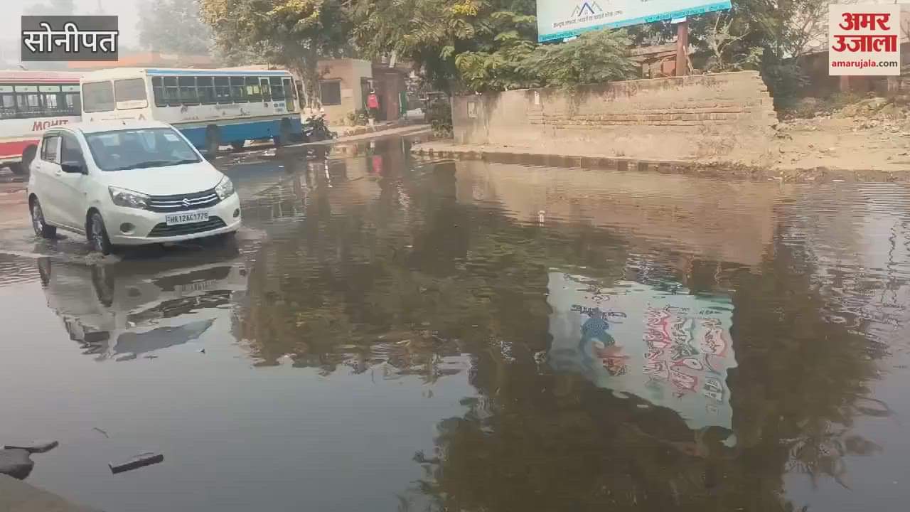 VIDEO : Water filled in bus station due to sewer overflow in Sonipat, employees and passengers were troubled