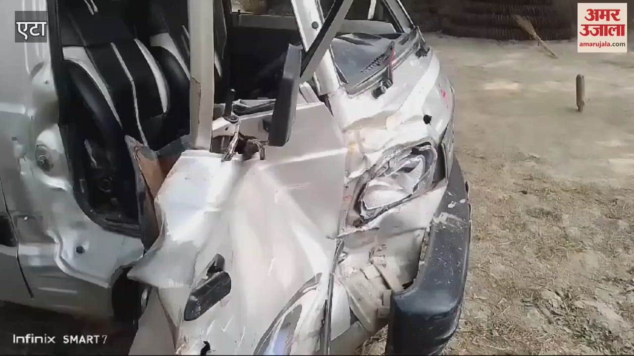 VIDEO : कंटेनर ने स्कूल वैन में मारी टक्कर, कई बच्चे हुए चोटिल; मची चीख पुकार