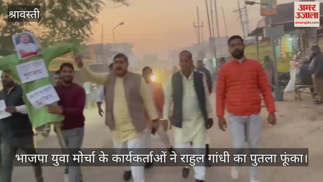 VIDEO : भाजपा युवा मोर्चा के कार्यकर्ताओं ने राहुल गांधी का पुतला फूंका