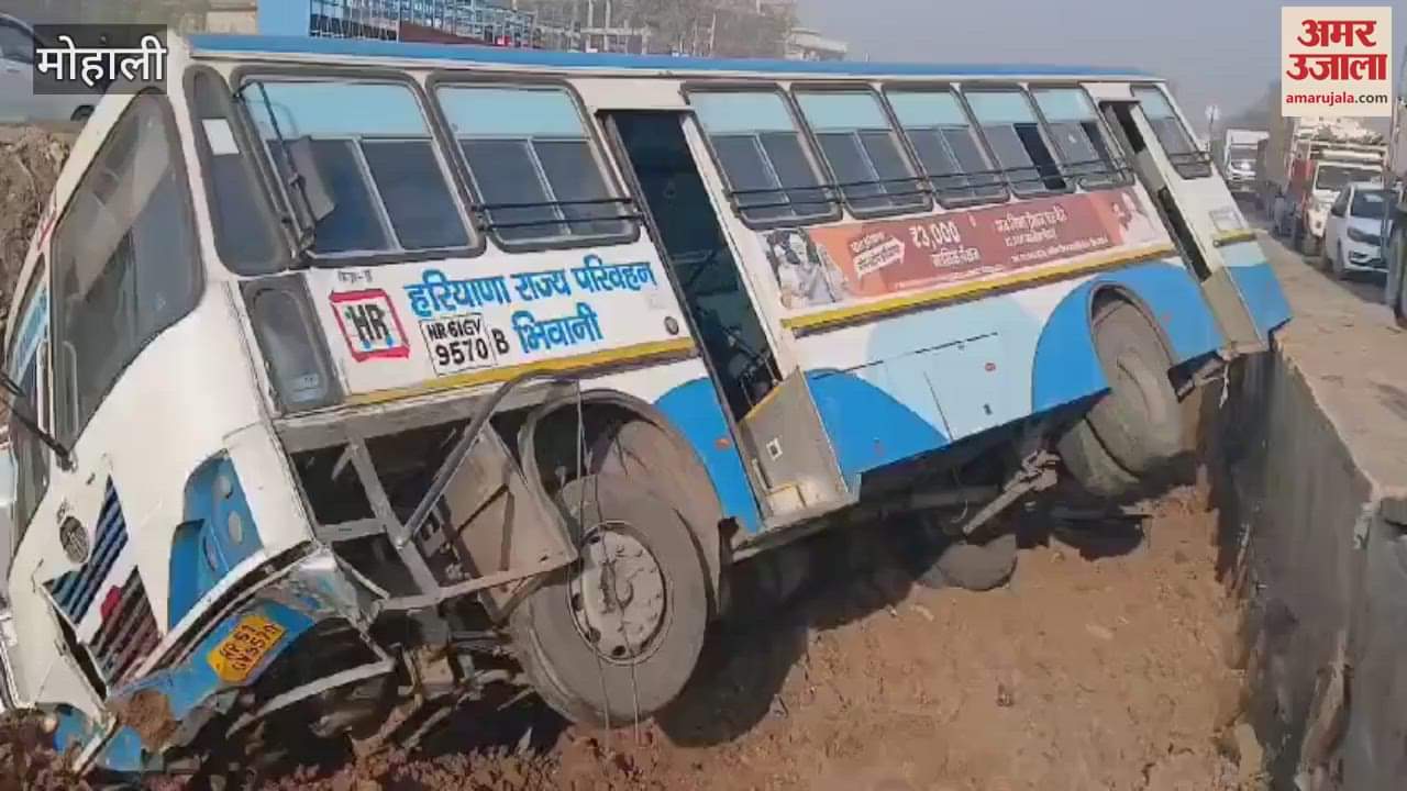 VIDEO : Haryana Roadways bus overturned