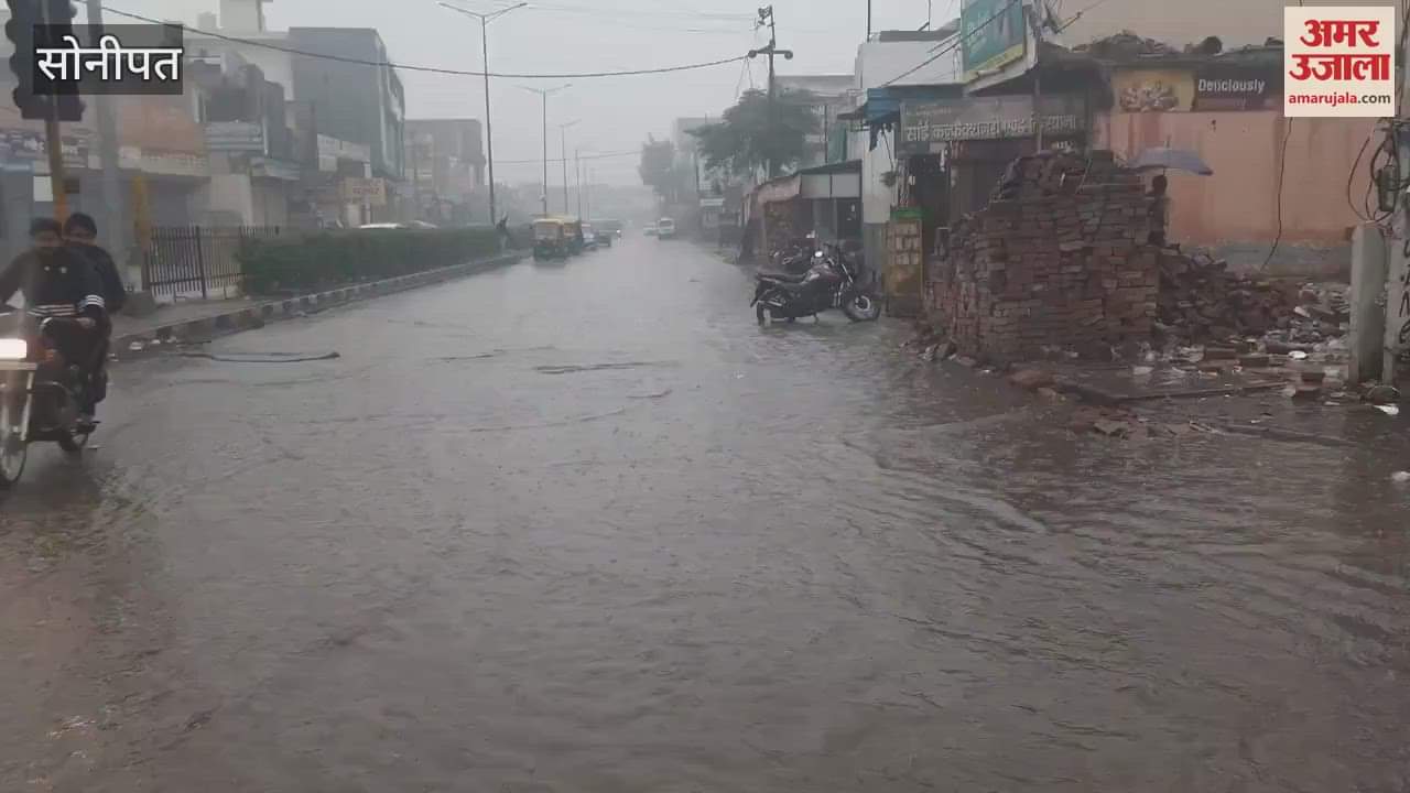 VIDEO : Light rain in Sonipat caused waterlogging in city, clouds rained intermittently throughout the day