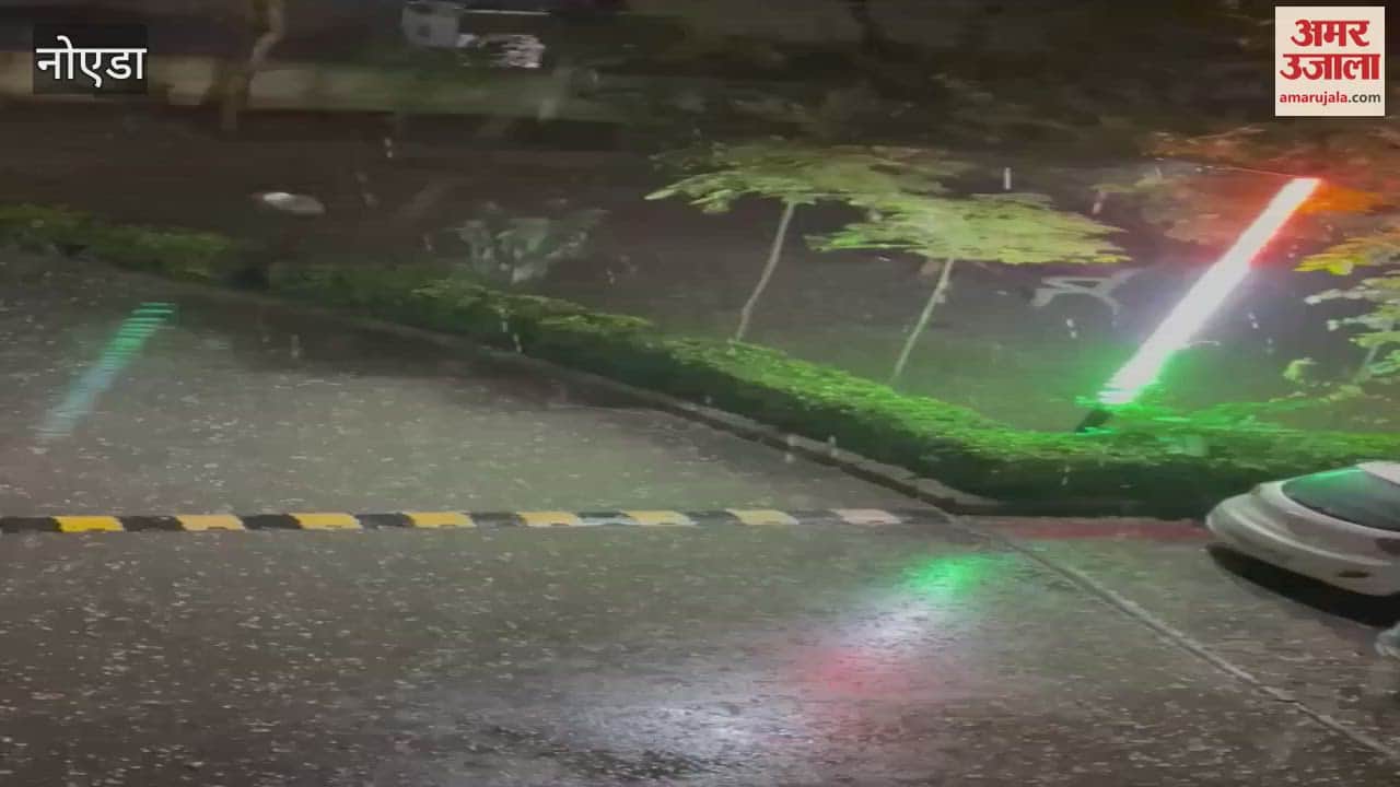 VIDEO : Heavy rain and hail fell in Greater Noida at around 2 am late night
