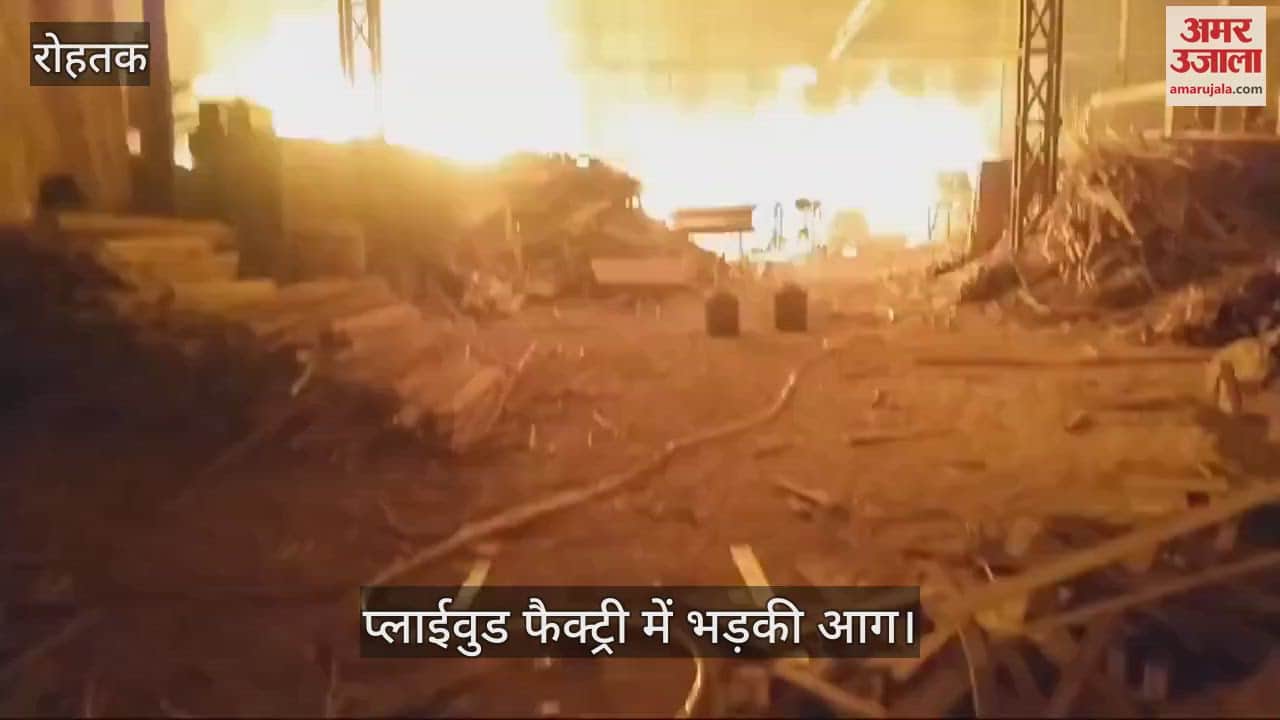 VIDEO : हसनगढ़ की प्लाइवुड फैक्टरी में लगी आग