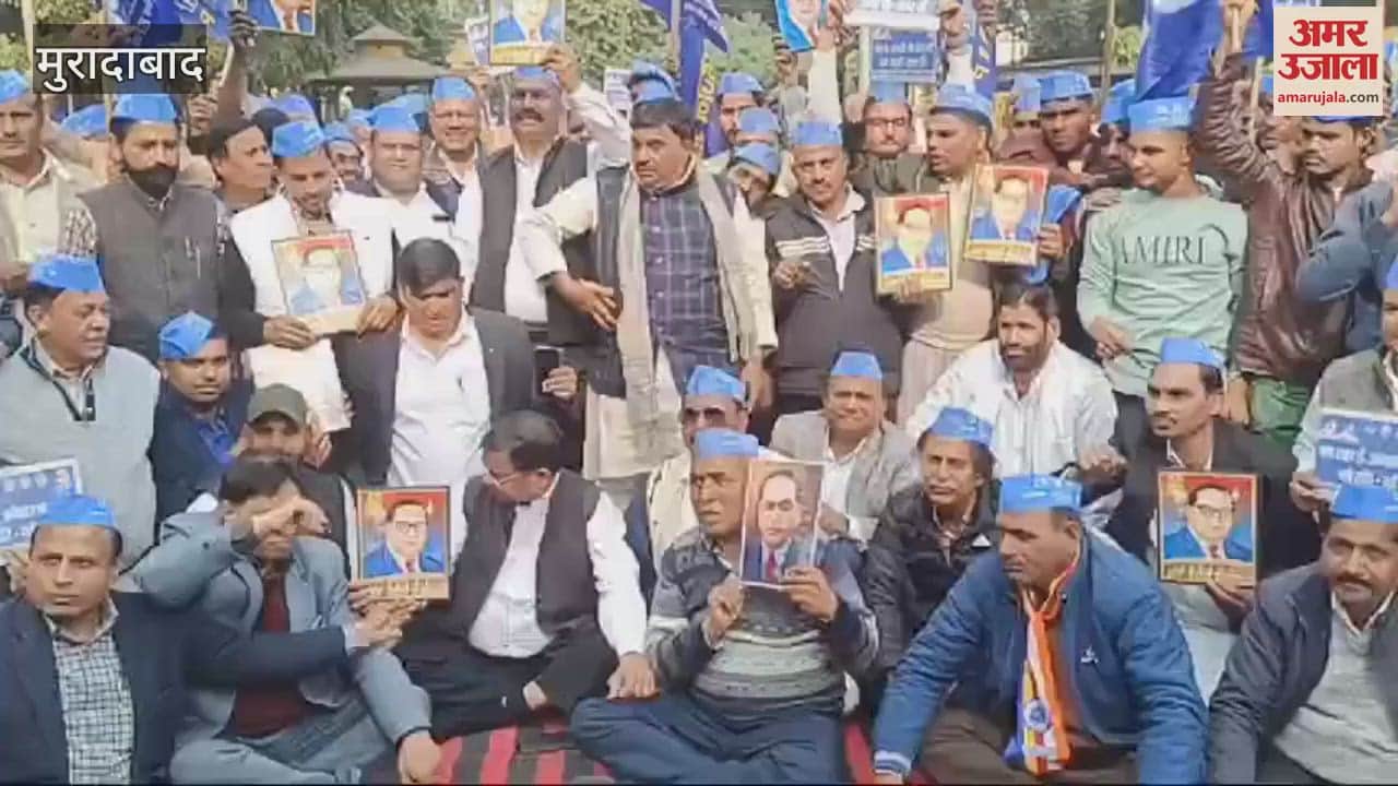 VIDEO : BSP workers gathered in Ambedkar Park and protested against the Home Minister