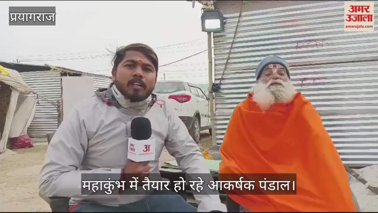 VIDEO : The main gate of Digambar Akhara is being built on the theme of Shankar Vimana Mandapam of South India.