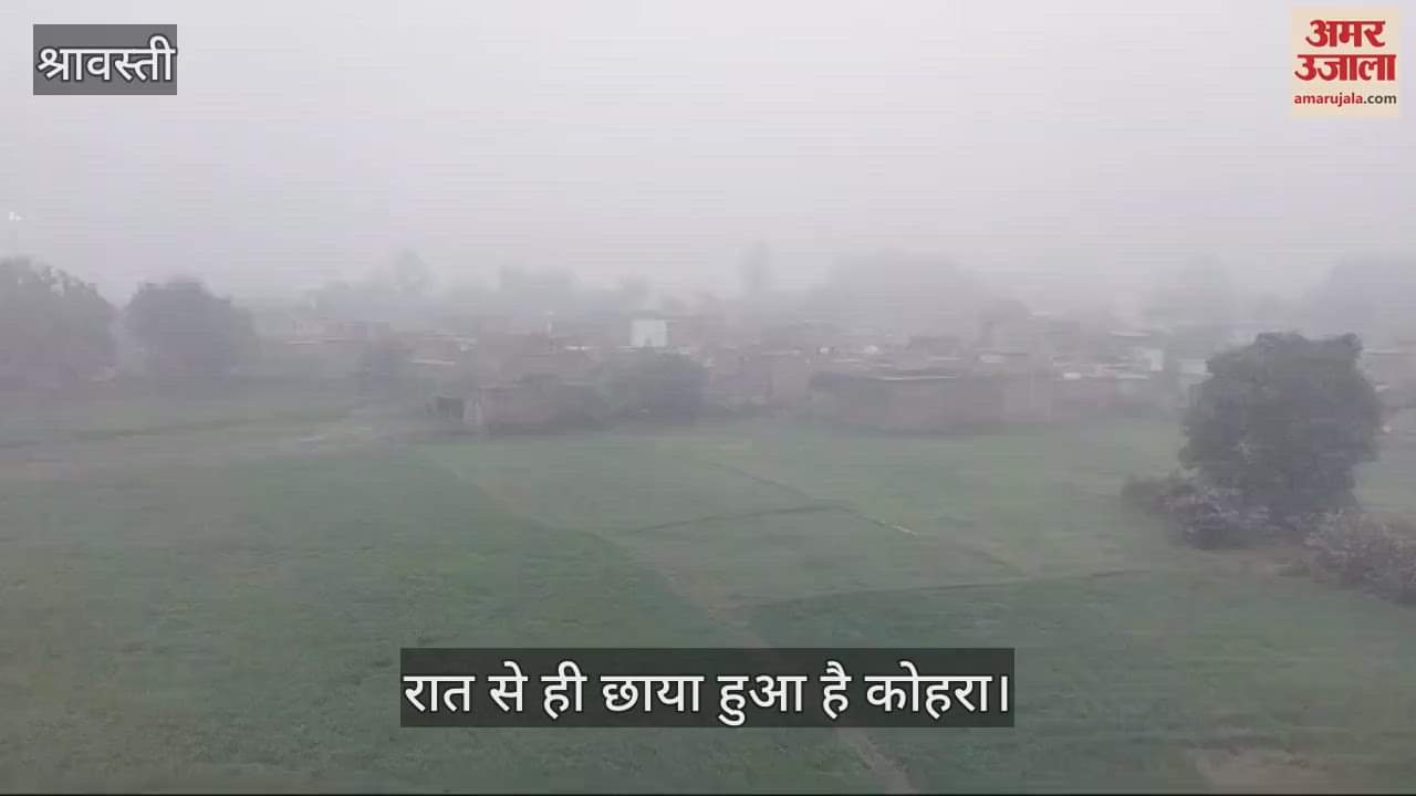 VIDEO : श्रावस्ती: सुबह 10 बजे भी नहीं छंटा कोहरा, भिनगा में रात से बरस रहा कोहरा