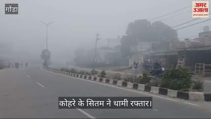 VIDEO : Gonda: पूरे जिले में छाया भीषण कोहरा, 20 मीटर से भी कम हो गई दृश्यता