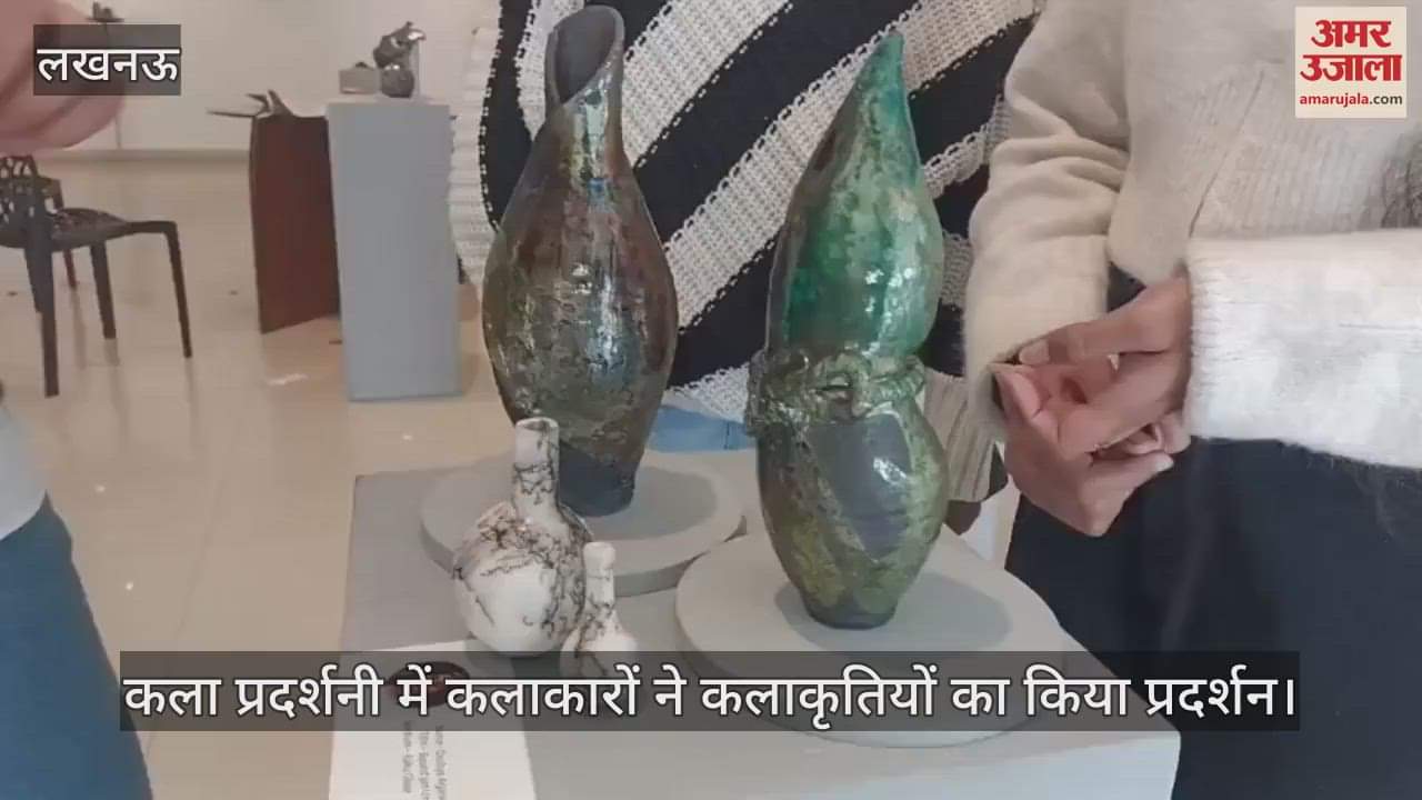 VIDEO : लखनऊ में कला प्रदर्शनी में कलाकारों ने कलाकृतियों का किया प्रदर्शन