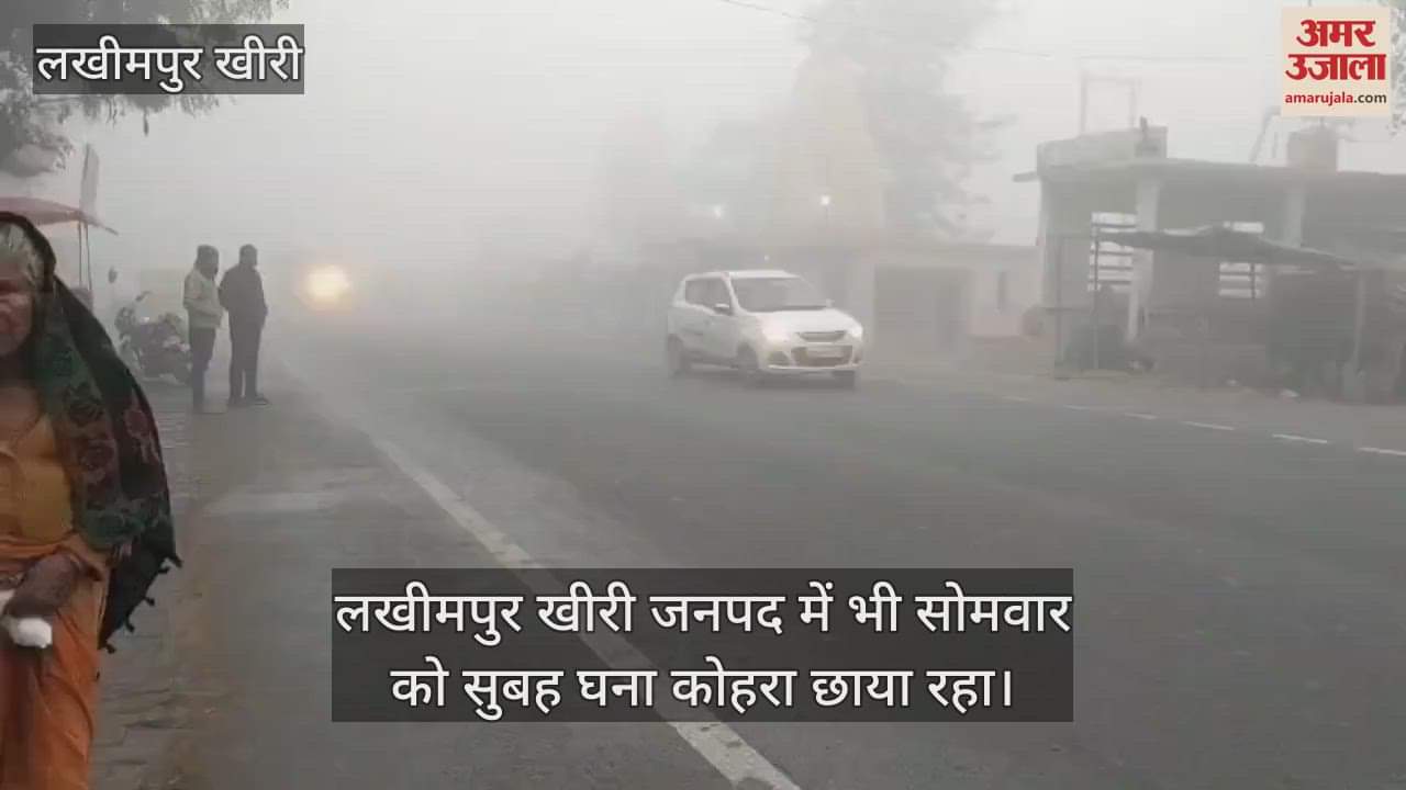 VIDEO : लखीमपुर खीरी में छाया रहा घना कोहरा, दृश्यता हुई शून्य