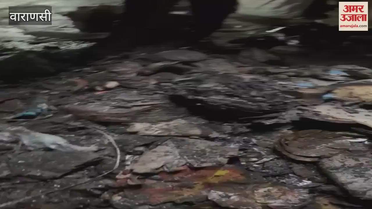 VIDEO : Varanasi News Fire broke out leaf plate warehouse high flames smoke caused outcry loss of lakhs