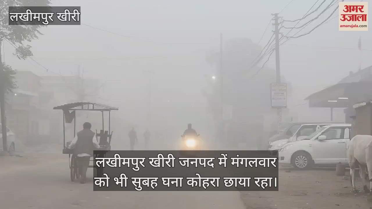 VIDEO : घने कोहरे की चपेट में लखीमपुर खीरी, शीतलहर से ठिठुरे लोग