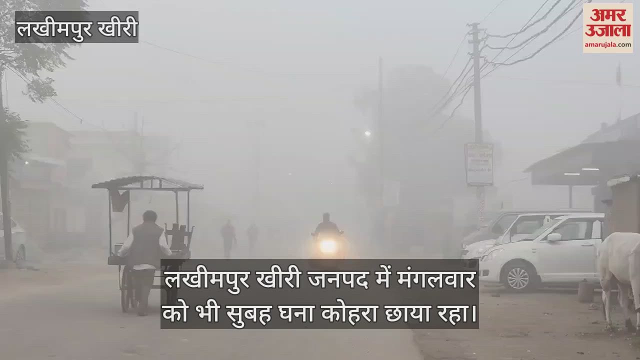 VIDEO : घने कोहरे की चपेट में लखीमपुर खीरी, शीतलहर से ठिठुरे लोग