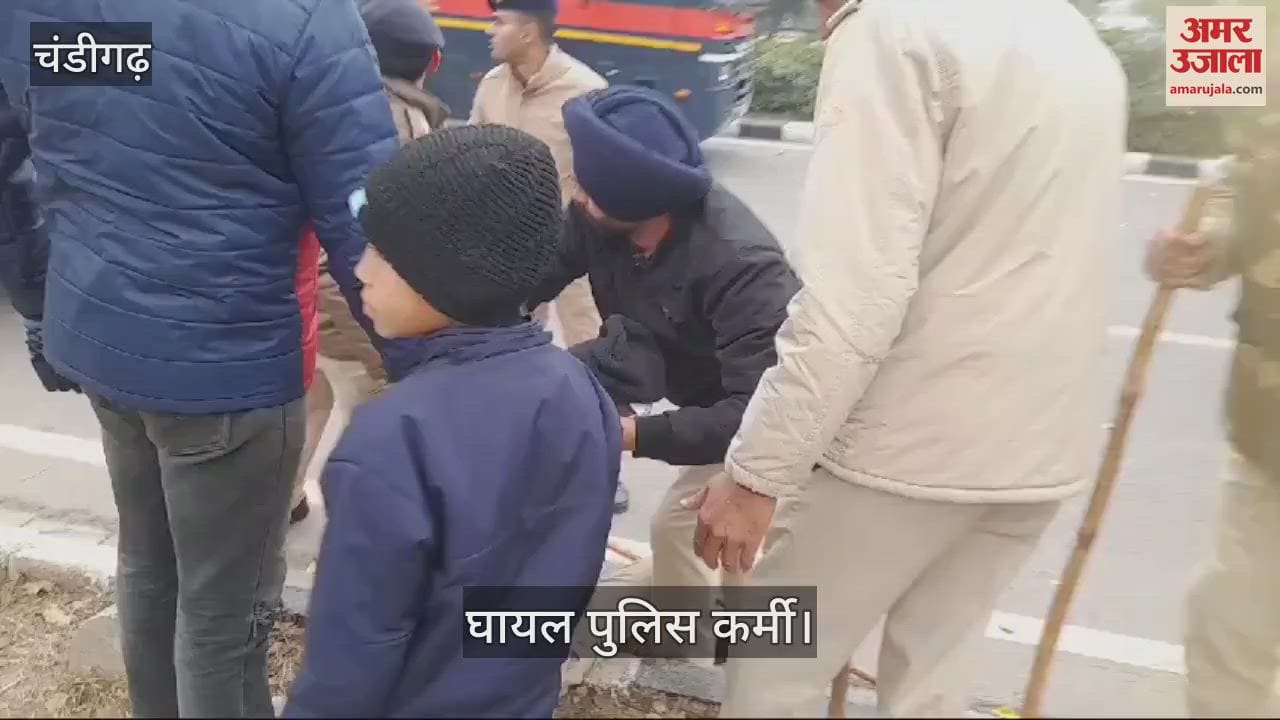 VIDEO : चंडीगढ़ पुलिस और कौमी इंसाफ मोर्चा के प्रदर्शनकारियों के बीच झड़प