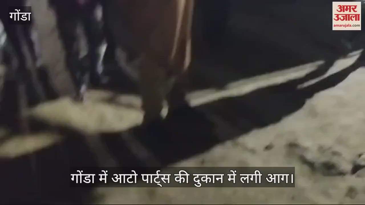 VIDEO : गोंडा में आटो पार्ट्स की दुकान में लगी आग, जल गया सामान
