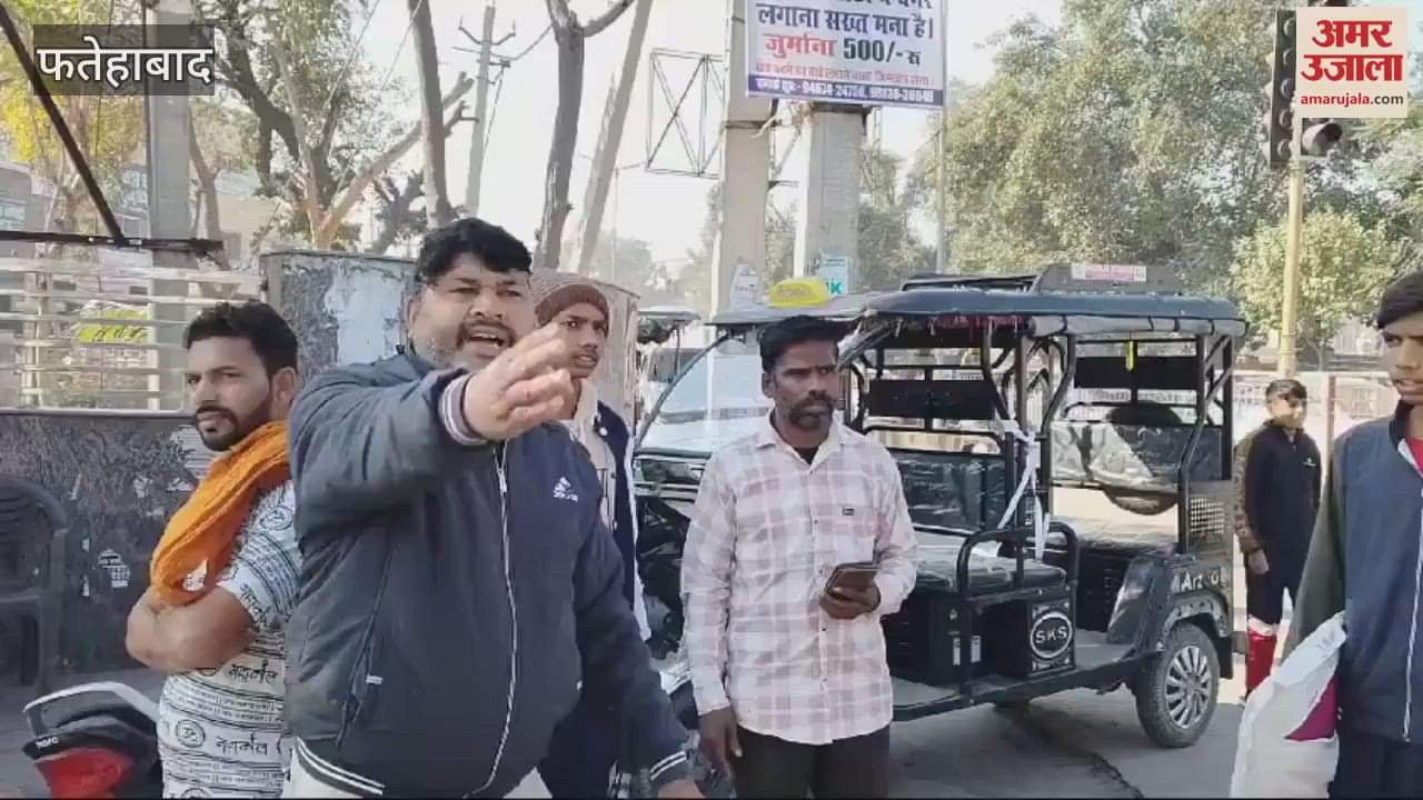 VIDEO : Underage driver driving e-rickshaw in Fatehabad, created ruckus when police caught him