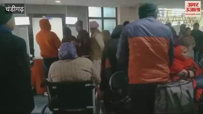 VIDEO : Long queues for eye tests at Chandigarh PGI