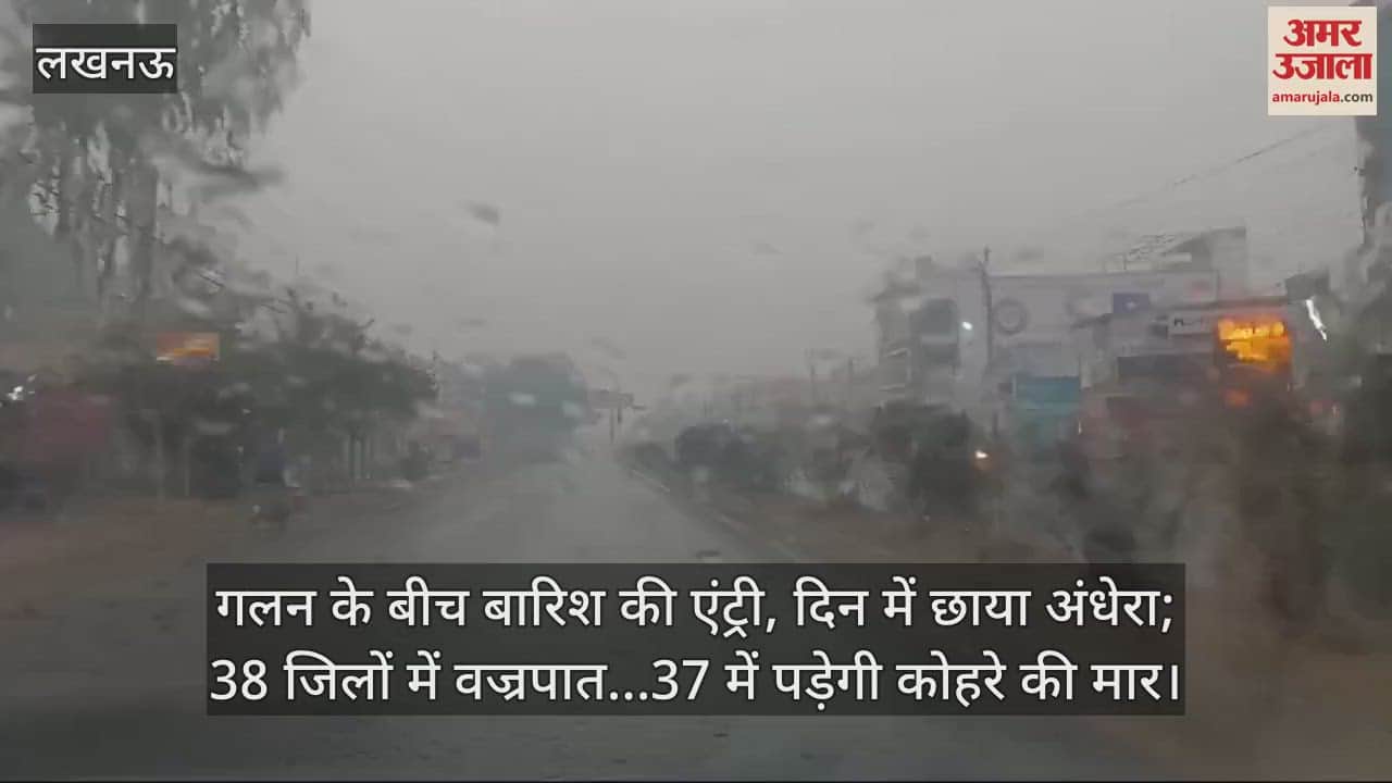 VIDEO : गलन के बीच बारिश की एंट्री, दिन में छाया अंधेरा; 38 जिलों में वज्रपात...37 में पड़ेगी कोहरे की मार