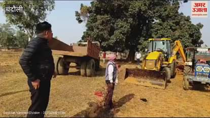 VIDEO : SDM stopped illegal mining in chandauli seized six tractors and one JCB